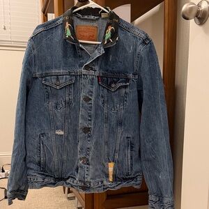 Levi's Blue Denim Jacket with Unique Collar